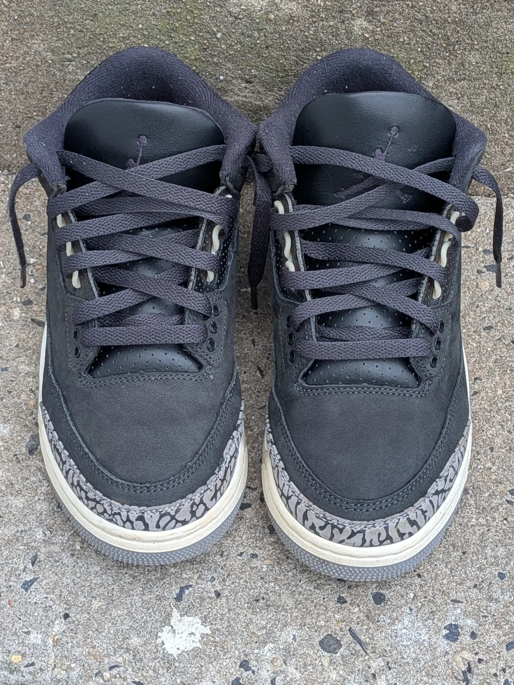 Air Jordan Style Black Suede Retro Sneaker Size 7